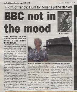 Hunt for Glenn Miller's Plane Denied - 19th August 2001