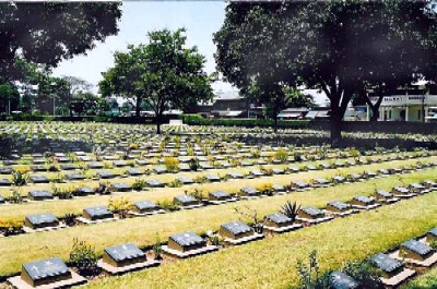 British Section of Kanchanaburi War Cemetery where Victor Parker is buried.